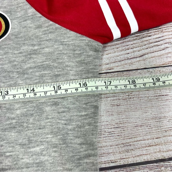NFL San Francisco 49ers Girls Love 49ers Gray Red Hoodie Sweater Size 12/14 - Picture 8 of 9